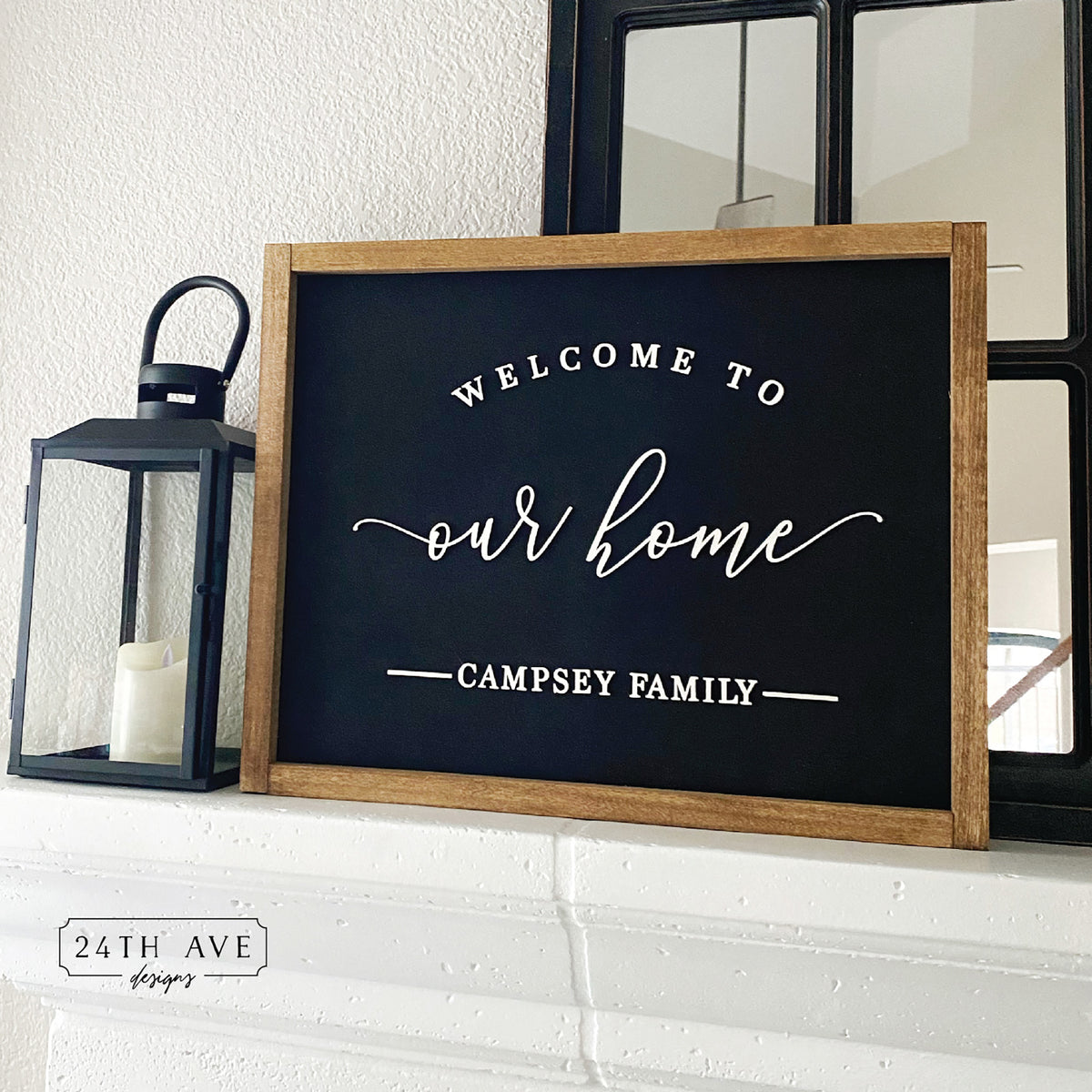 Neutral Welcome to Our Home Custom Family Personalized Name 