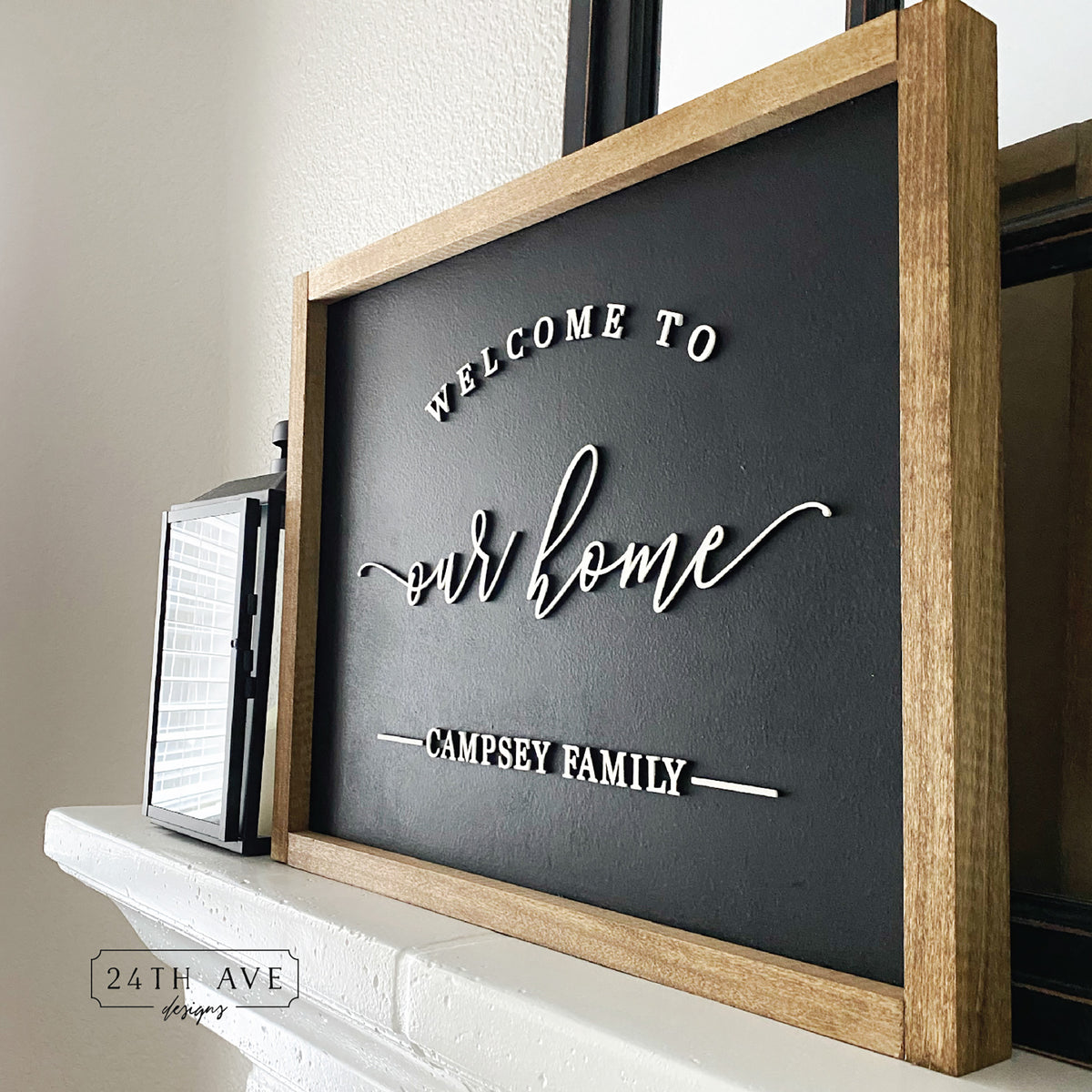 Neutral Welcome to Our Home Custom Family Personalized Name 